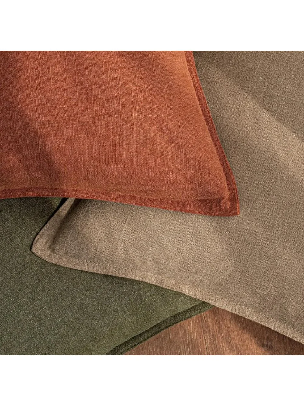Set of 2 18x18 Inch Decorative Linen Throw Pillow Covers - Boho Farmhouse Accent